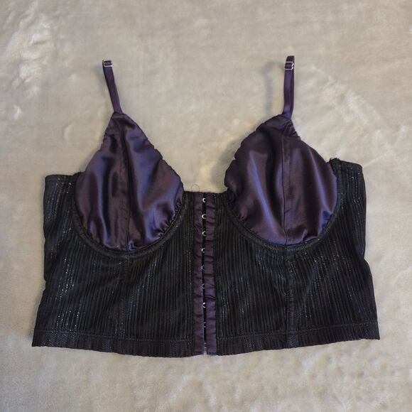 other Tops - Womens MEDIUM Purple & Black Corsette Style Top Whimsigoth Fairycore Steampunk